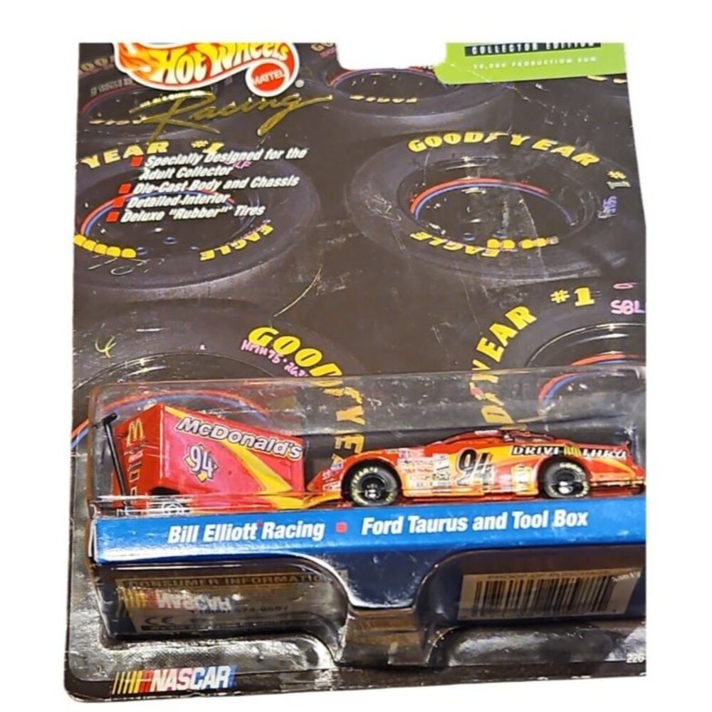 Hot Wheels NASCAR Bill Elliott #94 McDonalds Ford Taurus Toolbox 1:64 1999